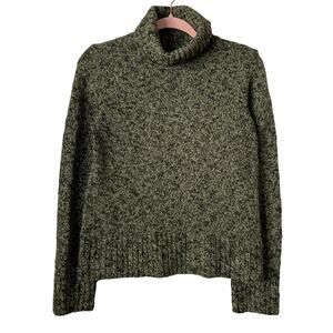 Vintage Ralph Lauren Sweater Womens Small Green Turtleneck Chunky Knit Winter